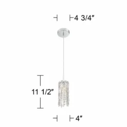 Possini Euro Alyssa 4" Wide Chrome And Crystal LED Mini Pendant Light -Outlet The Radiantix Store possini euro alyssa 4 inch wide chrome and crystal led mini pendant light 64r73views4