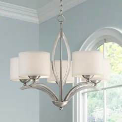 Possini Euro Ariano 27 1/4" Wide Brushed Nickel Modern Chandelier
