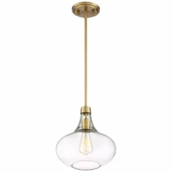Possini Euro Asni 11" Wide Antique Gold And Glass Modern Mini Pendant -Outlet The Radiantix Store possini euro asni 11 inch wide antique gold and glass modern mini pendant 23n40views1