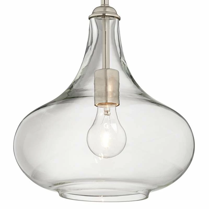Possini Euro Belford 11" Brushed Nickel Handcrafted Glass Mini Pendant 5 Possini Euro Belford 11" Brushed Nickel Handcrafted Glass Mini Pendant - Image 3