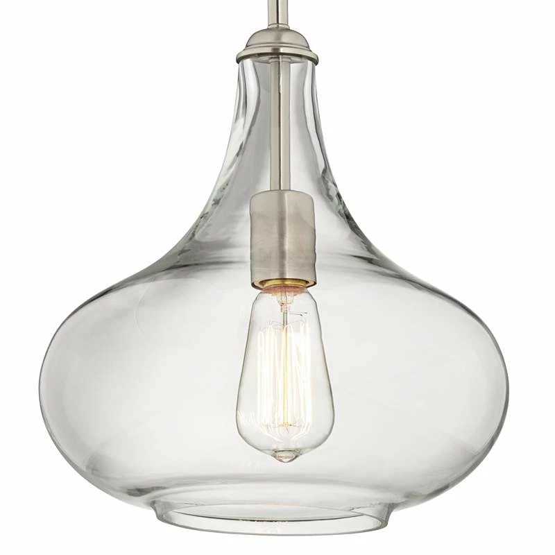 Possini Euro Belford 11" Brushed Nickel Handcrafted Glass Mini Pendant 6 Possini Euro Belford 11" Brushed Nickel Handcrafted Glass Mini Pendant - Image 4