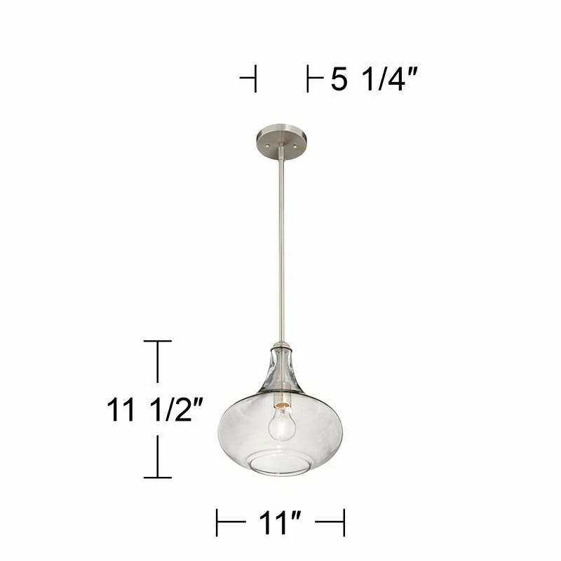 Possini Euro Belford 11" Brushed Nickel Handcrafted Glass Mini Pendant 9 Possini Euro Belford 11" Brushed Nickel Handcrafted Glass Mini Pendant - Image 7