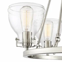 Possini Euro Bellis 24 1/2" Brushed Nickel 5-Light Ring Chandelier -Outlet The Radiantix Store possini euro bellis 24 and one half inch brushed nickel 5 light ring chandelier 39r15views1