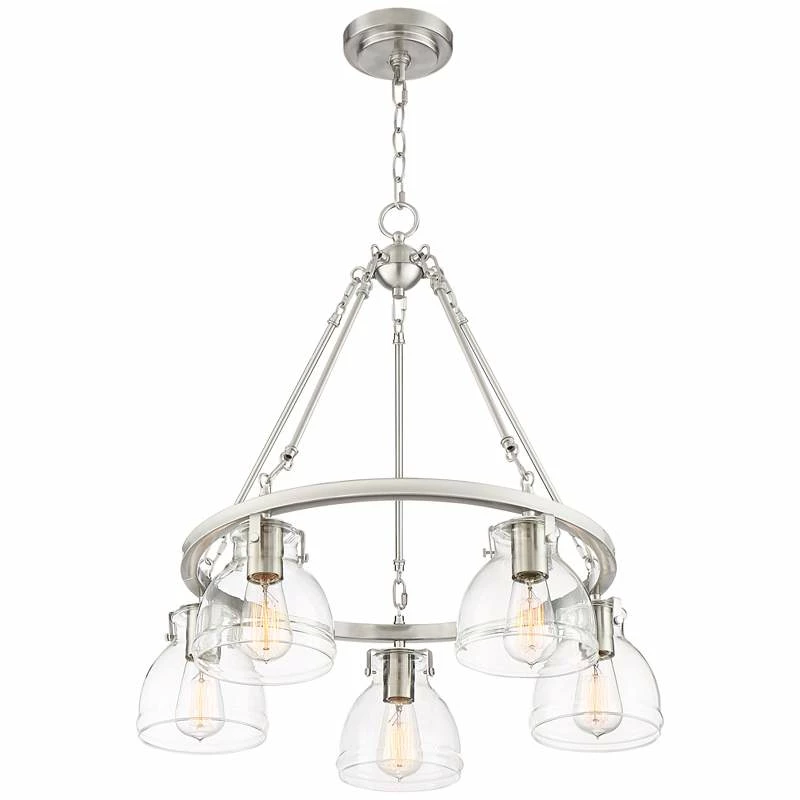 Possini Euro Bellis 24" Wide Brushed Nickel 5-Light Pendant 8 Possini Euro Bellis 24" Wide Brushed Nickel 5-Light Pendant - Image 6