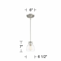 Possini Euro Bellis 6 1/2" Wide Nickel And Clear Glass Mini Pendant -Outlet The Radiantix Store possini euro bellis 6 and one half inch wide nickel and clear glass mini pendant 39r13views4