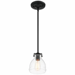 Possini Euro Bellis 6" Wide Black Clear Glass Mini Pendant -Outlet The Radiantix Store possini euro bellis 6 inch wide black clear glass mini pendant 820v0views4