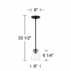 Possini Euro Bellis 6" Wide Black Clear Glass Mini Pendant -Outlet The Radiantix Store possini euro bellis 6 inch wide black clear glass mini pendant 820v0views5