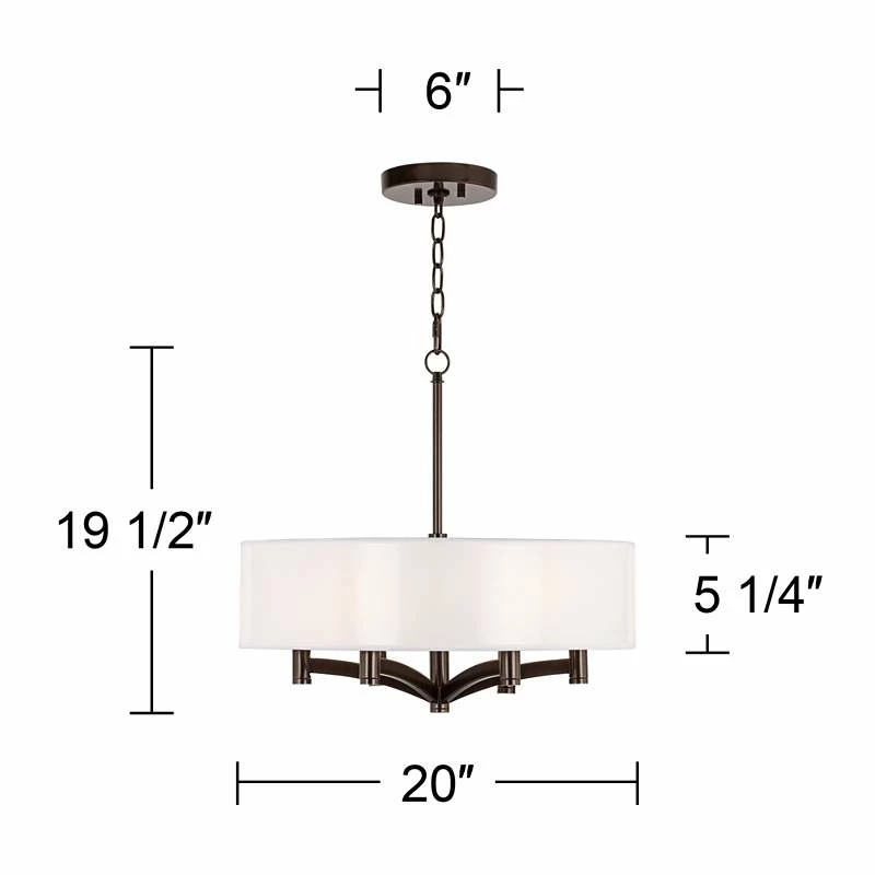 Possini Euro Blue Faux Silk Ava 6-Light Bronze Pendant Chandelier 6 Possini Euro Blue Faux Silk Ava 6-Light Bronze Pendant Chandelier - Image 4