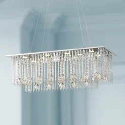 Possini Euro Boyne 29 3/4" Chrome And Crystal LED Kitchen Pendant