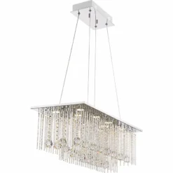 Possini Euro Boyne 29 3/4" Chrome And Crystal LED Kitchen Pendant -Outlet The Radiantix Store possini euro boyne 29 and three quarter inch chrome and crystal led kitchen pendant 9j540views2