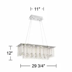 Possini Euro Boyne 29 3/4" Chrome And Crystal LED Kitchen Pendant -Outlet The Radiantix Store possini euro boyne 29 and three quarter inch chrome and crystal led kitchen pendant 9j540views3