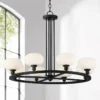 Possini Euro Brennan 31" Wide Matte Black 8-Light Chandelier -Outlet The Radiantix Store possini euro brennan 31 inch wide matte black 8 light chandelier 91j76cropped