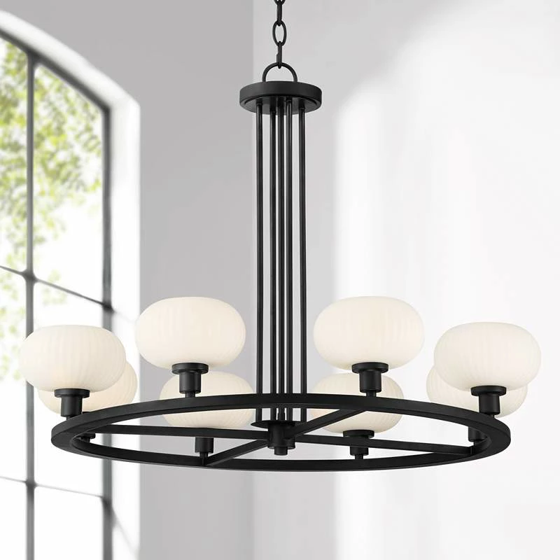 Possini Euro Brennan 31" Wide Matte Black 8-Light Chandelier 3 Possini Euro Brennan 31" Wide Matte Black 8-Light Chandelier
