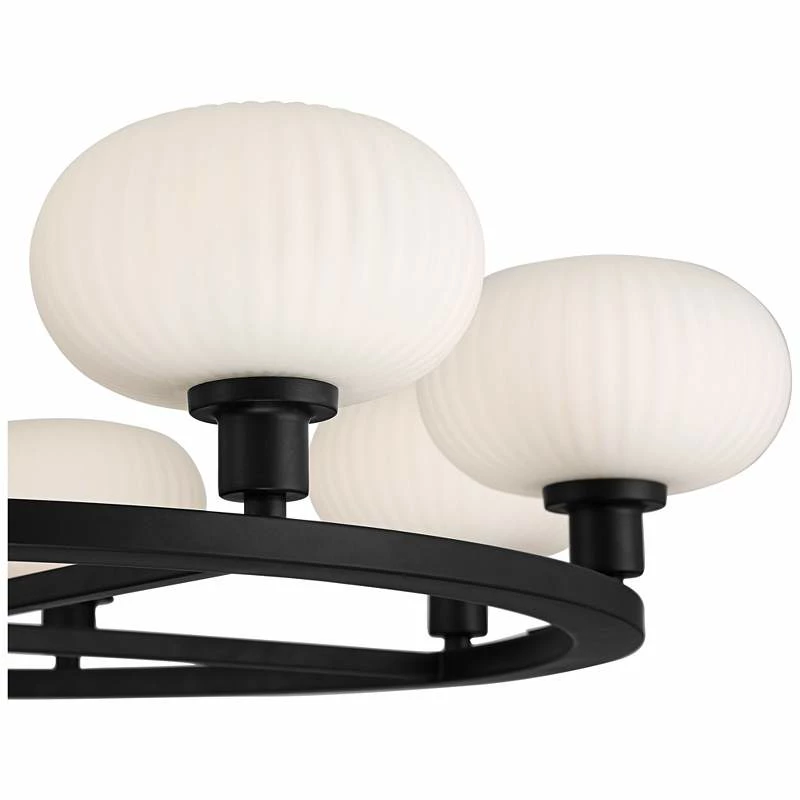 Possini Euro Brennan 31" Wide Matte Black 8-Light Chandelier 6 Possini Euro Brennan 31" Wide Matte Black 8-Light Chandelier - Image 4