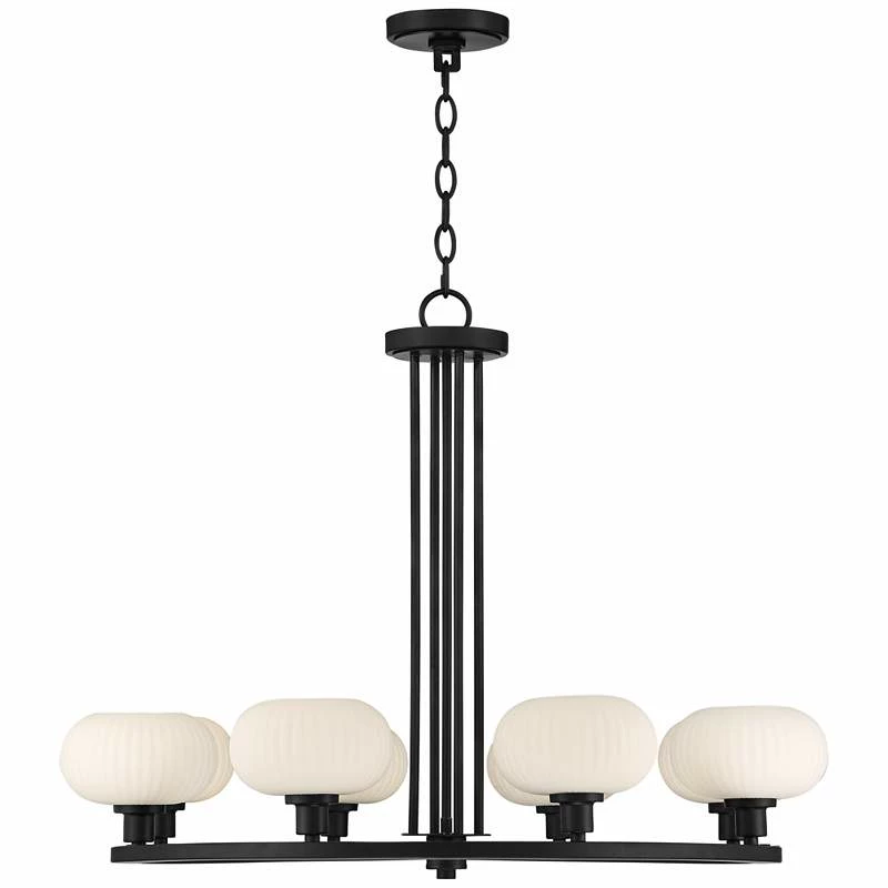 Possini Euro Brennan 31" Wide Matte Black 8-Light Chandelier 8 Possini Euro Brennan 31" Wide Matte Black 8-Light Chandelier - Image 6
