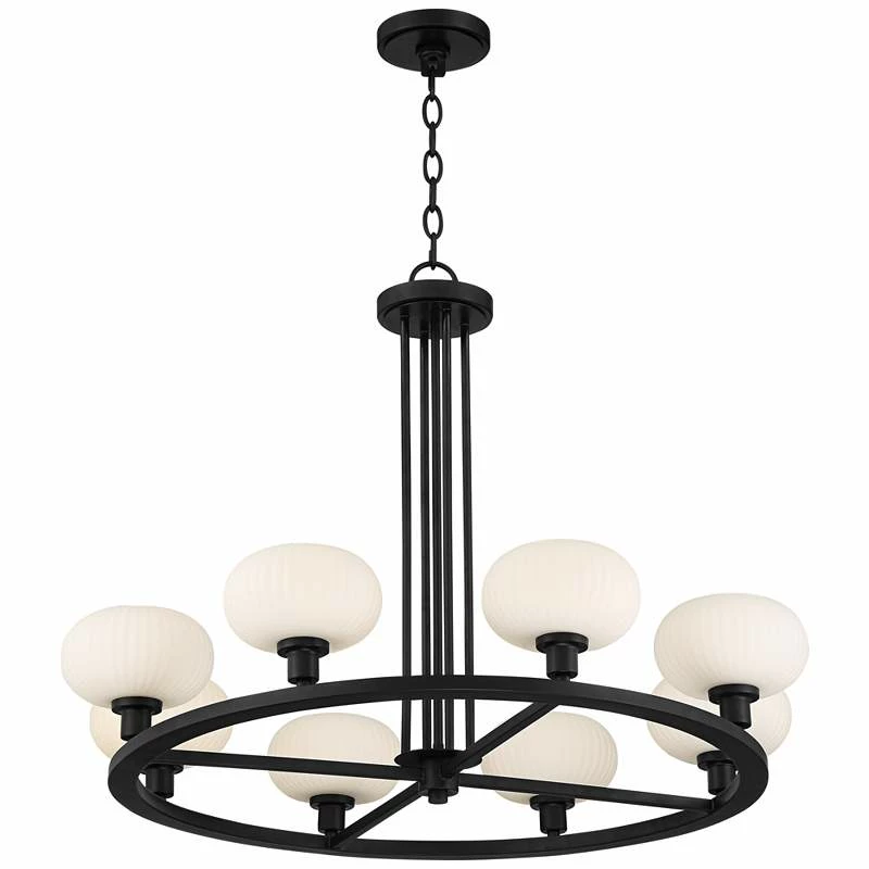 Possini Euro Brennan 31" Wide Matte Black 8-Light Chandelier 9 Possini Euro Brennan 31" Wide Matte Black 8-Light Chandelier - Image 7