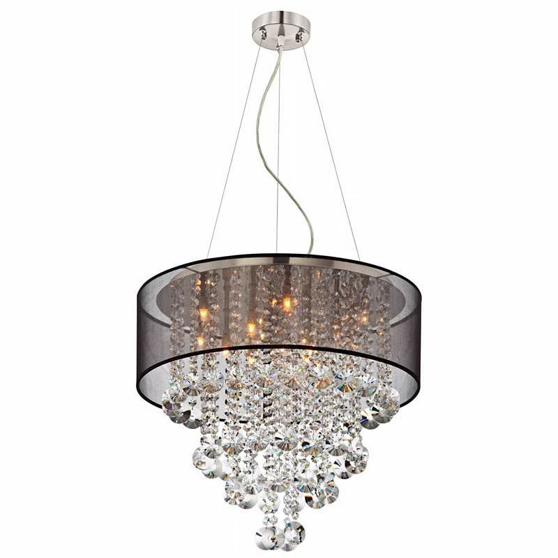 Possini Euro Bretton 22" Wide Brushed Nickel Crystal Chandelier 8 Possini Euro Bretton 22" Wide Brushed Nickel Crystal Chandelier - Image 6