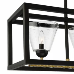 Possini Euro Callan 38" Wide Bronze 4-Light Rectangular Island Pendant -Outlet The Radiantix Store possini euro callan 38 inch wide bronze 4 light rectangular island pendant 91v25views1