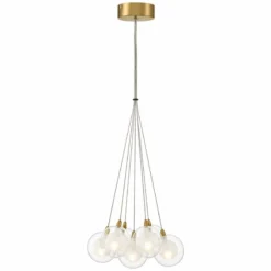 Possini Euro Calrissen 12" Wide Gold And Glass 7-Light Globe Pendant -Outlet The Radiantix Store possini euro calrissen 12 inch wide gold and glass 7 light globe pendant 506n1views4