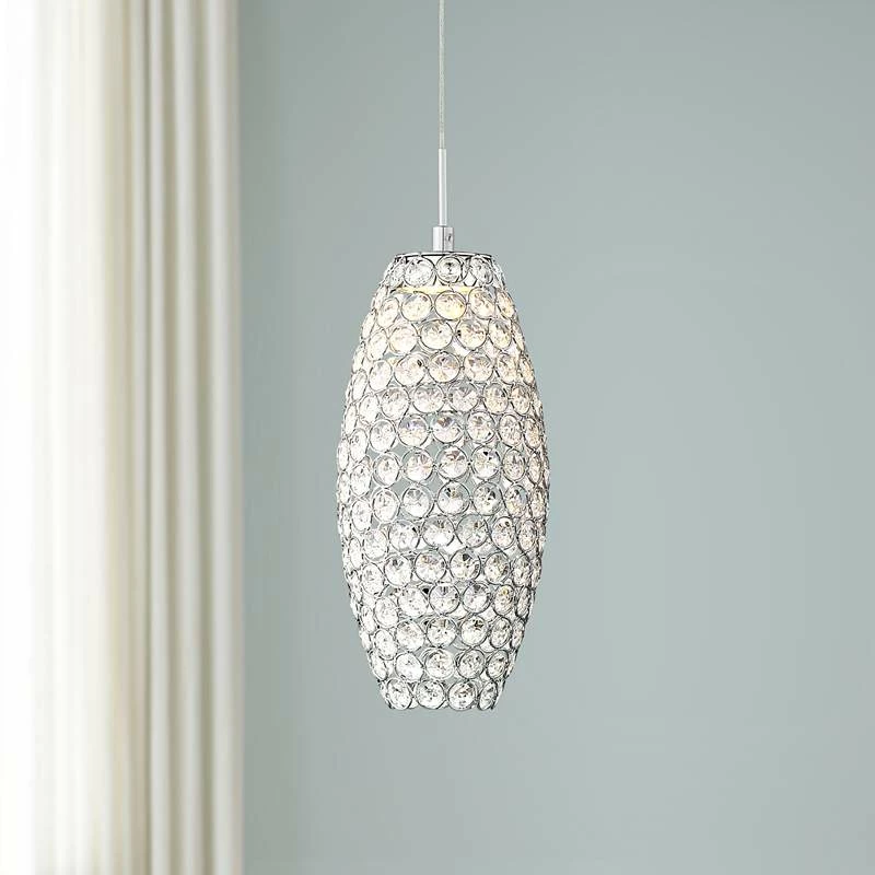 Possini Euro Carlier 5 1/4"W Chrome LED Crystal Mini Pendant 3 Possini Euro Carlier 5 1/4"W Chrome LED Crystal Mini Pendant