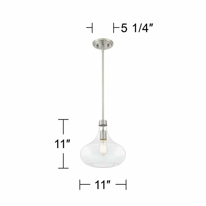 Possini Euro Cecil 11" Wide Brushed Nickel Mini Pendant 8 Possini Euro Cecil 11" Wide Brushed Nickel Mini Pendant - Image 6