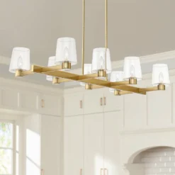 Possini Euro Costa Mesa 42" Wide 8-Light Modern Gold Island Chandelier