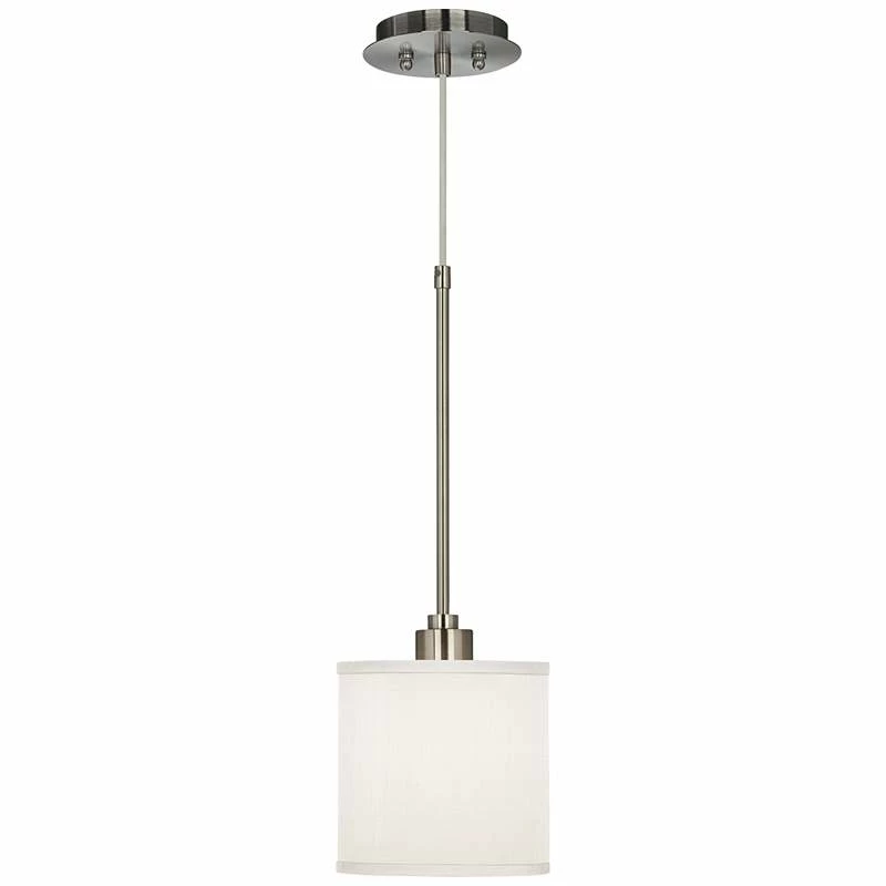 Possini Euro Cream White 7" Wide Textured Faux Silk Mini Pendant Light 4 Possini Euro Cream White 7" Wide Textured Faux Silk Mini Pendant Light - Image 2