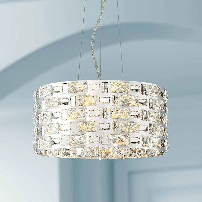 Possini Euro Crystal Rain 15 1/2" Wide Chrome LED Pendant 3 Possini Euro Crystal Rain 15 1/2" Wide Chrome LED Pendant