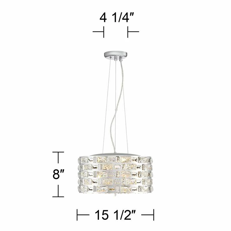 Possini Euro Crystal Rain 15 1/2" Wide Chrome LED Pendant 9 Possini Euro Crystal Rain 15 1/2" Wide Chrome LED Pendant - Image 7