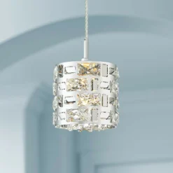 Possini Euro Crystal Rain 6" Wide Chrome Mini LED Pendant