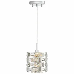 Possini Euro Crystal Rain 6" Wide Chrome Mini LED Pendant -Outlet The Radiantix Store possini euro crystal rain 6 inch wide chrome mini led pendant 63c69views3