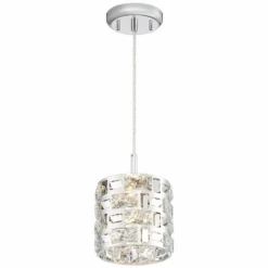 Possini Euro Crystal Rain 6" Wide Chrome Mini LED Pendant -Outlet The Radiantix Store possini euro crystal rain 6 inch wide chrome mini led pendant 63c69views4