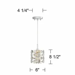 Possini Euro Crystal Rain 6" Wide Chrome Mini LED Pendant -Outlet The Radiantix Store possini euro crystal rain 6 inch wide chrome mini led pendant 63c69views5