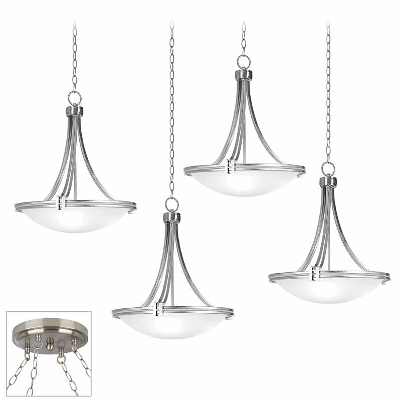 Possini Euro Deco Brushed Nickel 4-Light Swag Chandelier 3 Possini Euro Deco Brushed Nickel 4-Light Swag Chandelier