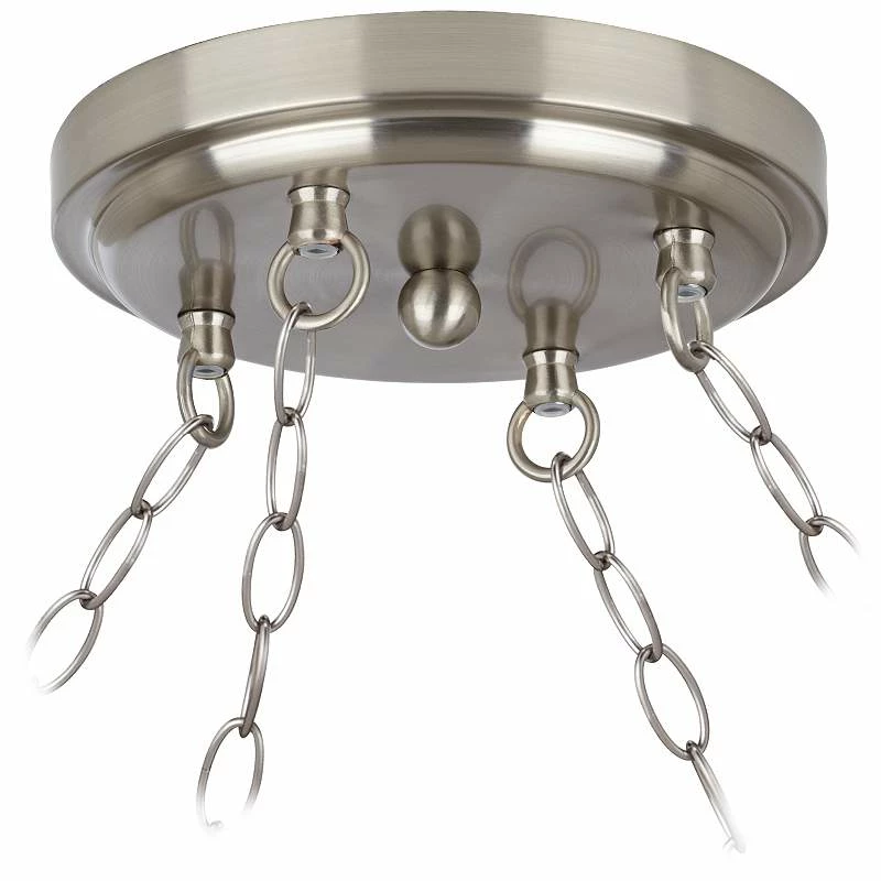 Possini Euro Deco Brushed Nickel 4-Light Swag Chandelier 4 Possini Euro Deco Brushed Nickel 4-Light Swag Chandelier - Image 2