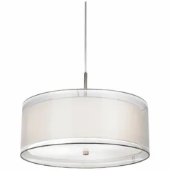 Possini Euro Double Drum 20" Wide White Pendant Light 9 Possini Euro Double Drum 20" Wide White Pendant Light -Outlet The Radiantix Store possini euro double drum 20 inch wide white pendant light v6122
