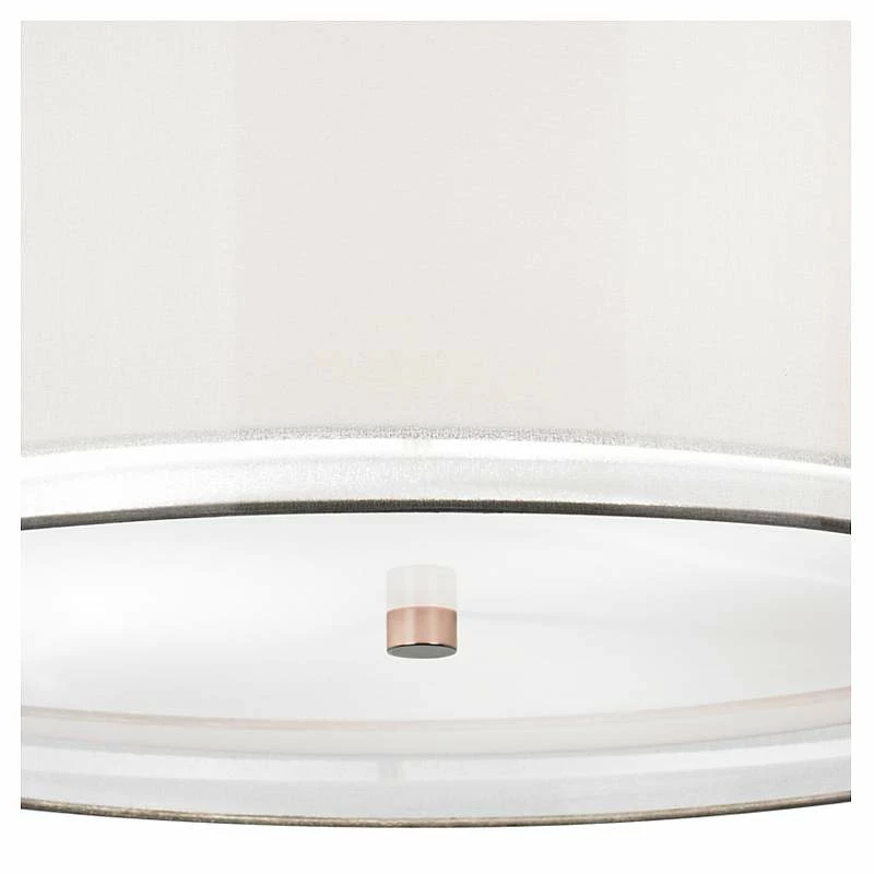 Possini Euro Double Drum 20" Wide White Pendant Light 6 Possini Euro Double Drum 20" Wide White Pendant Light - Image 4