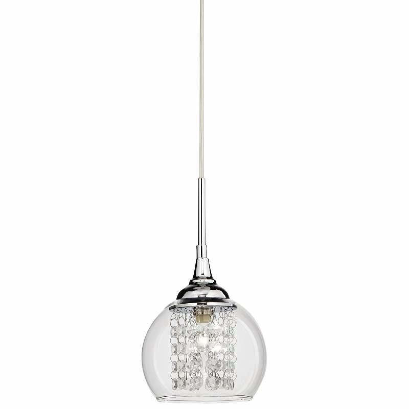 Possini Euro Encircled 6" Wide Crystal Glass Modern LED Mini Pendant 4 Possini Euro Encircled 6" Wide Crystal Glass Modern LED Mini Pendant - Image 2