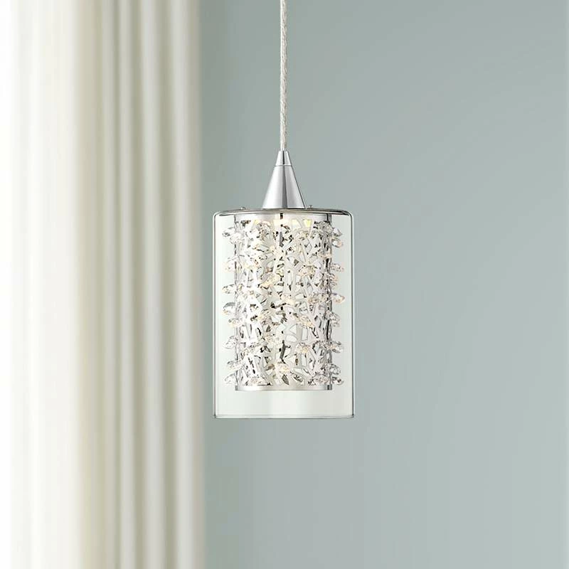 Possini Euro Enya 5 1/2" Wide Modern Chrome LED Mini Pendant 3 Possini Euro Enya 5 1/2" Wide Modern Chrome LED Mini Pendant