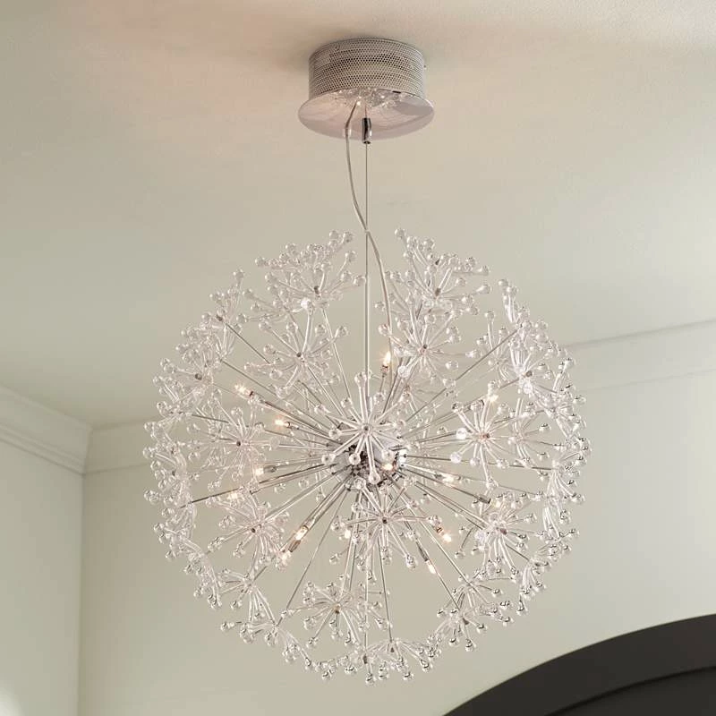 Possini Euro Felicity 25 1/2" Wide Modern Chrome Flower Light Pendant 4 Possini Euro Felicity 25 1/2" Wide Modern Chrome Flower Light Pendant - Image 2