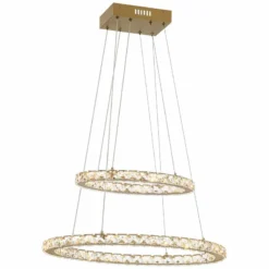 Possini Euro Glenna 23 1/4" Wide Gold 2-Ring Oval LED Pendant Light -Outlet The Radiantix Store possini euro glenna 23 and one quarter inch wide gold 2 ring oval led pendant light 496n1views3