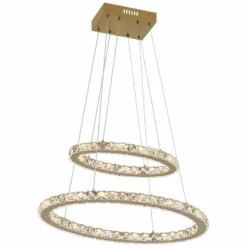 Possini Euro Glenna 23 1/4" Wide Gold 2-Ring Oval LED Pendant Light -Outlet The Radiantix Store possini euro glenna 23 and one quarter inch wide gold 2 ring oval led pendant light 496n1views4