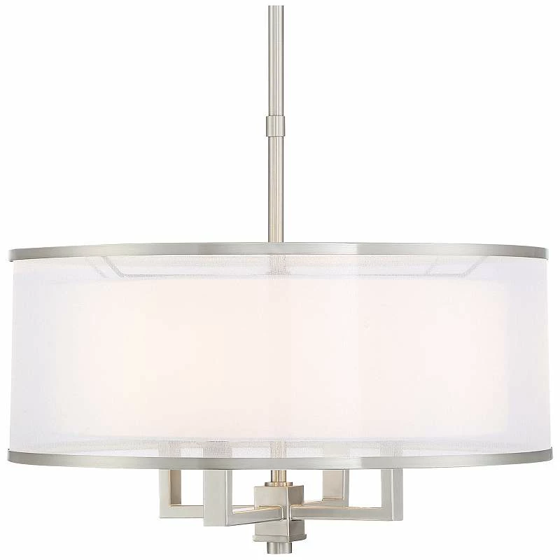 Possini Euro Glover 21" Wide Brushed Nickel 4-Light Modern Pendant 4 Possini Euro Glover 21" Wide Brushed Nickel 4-Light Modern Pendant - Image 2