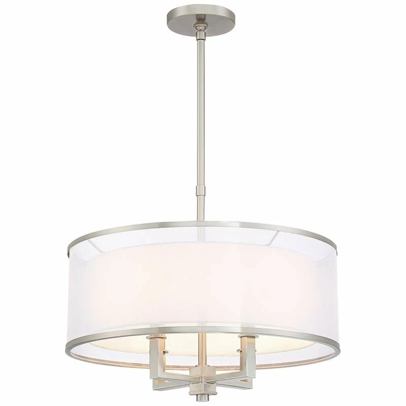 Possini Euro Glover 21" Wide Brushed Nickel 4-Light Modern Pendant 8 Possini Euro Glover 21" Wide Brushed Nickel 4-Light Modern Pendant - Image 6