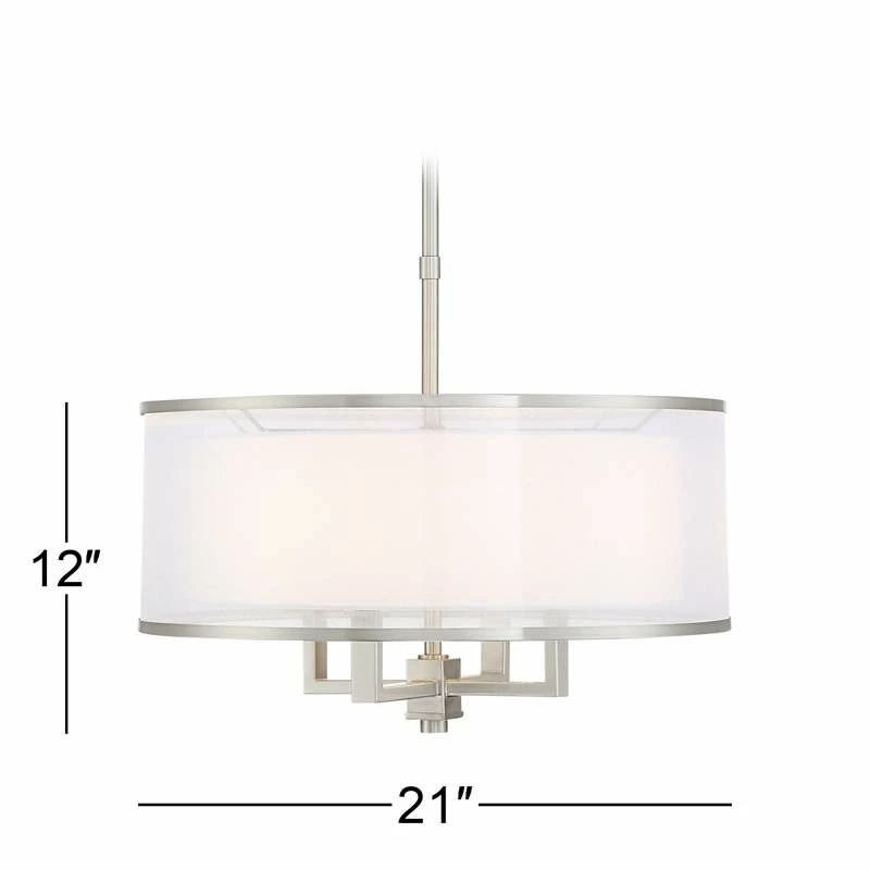 Possini Euro Glover 21" Wide Brushed Nickel 4-Light Modern Pendant 9 Possini Euro Glover 21" Wide Brushed Nickel 4-Light Modern Pendant - Image 7