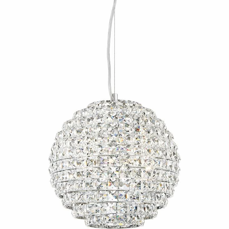 Possini Euro Gorgo 12" Wide Chrome And Crystal Modern Mini Pendant 4 Possini Euro Gorgo 12" Wide Chrome And Crystal Modern Mini Pendant - Image 2