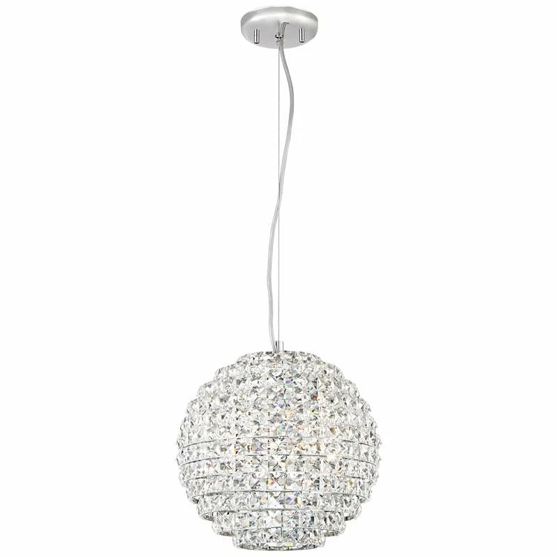 Possini Euro Gorgo 12" Wide Chrome And Crystal Modern Mini Pendant 5 Possini Euro Gorgo 12" Wide Chrome And Crystal Modern Mini Pendant - Image 3