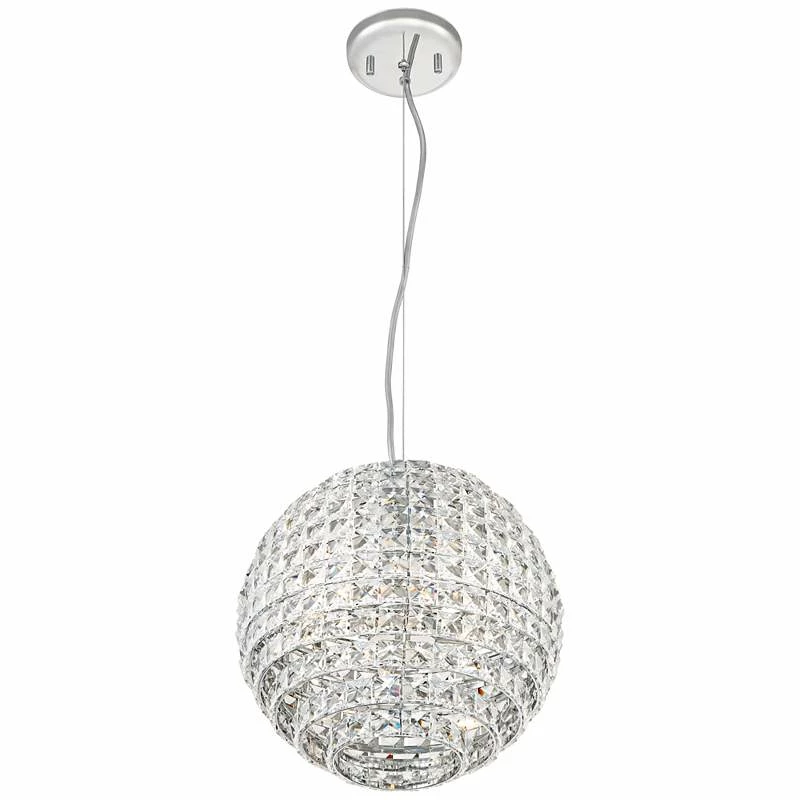 Possini Euro Gorgo 12" Wide Chrome And Crystal Modern Mini Pendant 6 Possini Euro Gorgo 12" Wide Chrome And Crystal Modern Mini Pendant - Image 4