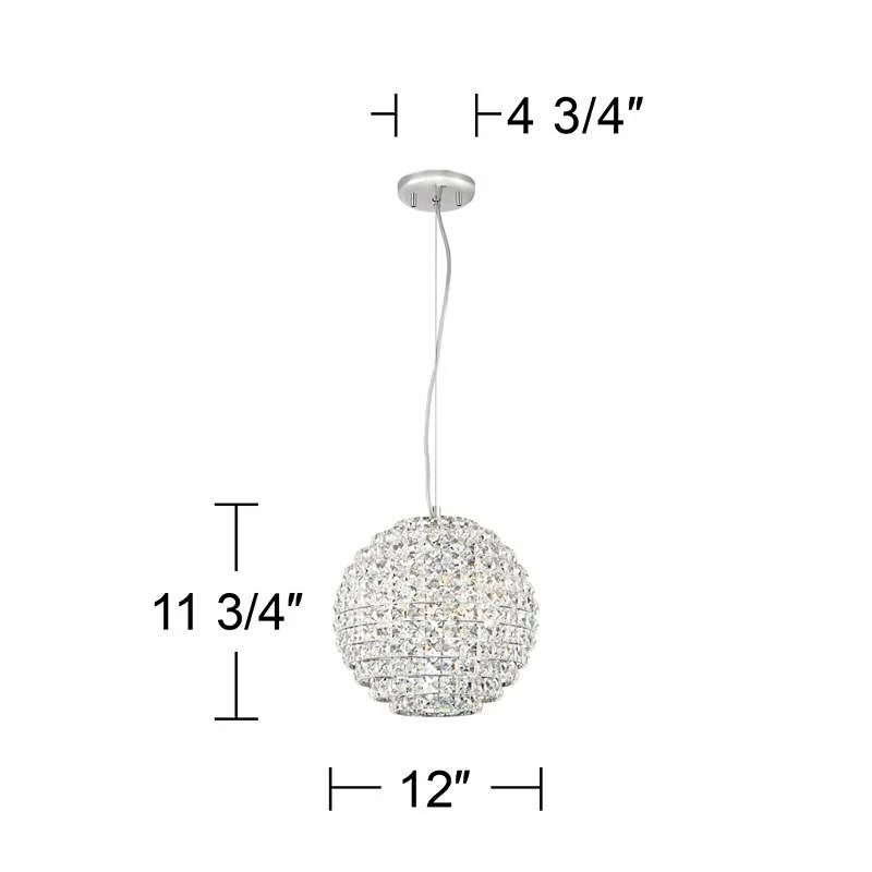 Possini Euro Gorgo 12" Wide Chrome And Crystal Modern Mini Pendant 8 Possini Euro Gorgo 12" Wide Chrome And Crystal Modern Mini Pendant - Image 6