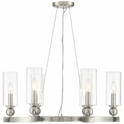 Possini Euro Hobbes 24 1/4" Wide Satin Nickel 6-Light Ring Chandelier -Outlet The Radiantix Store possini euro hobbes 24 and one quarter inch wide satin nickel 6 light ring chandelier 91x48views4